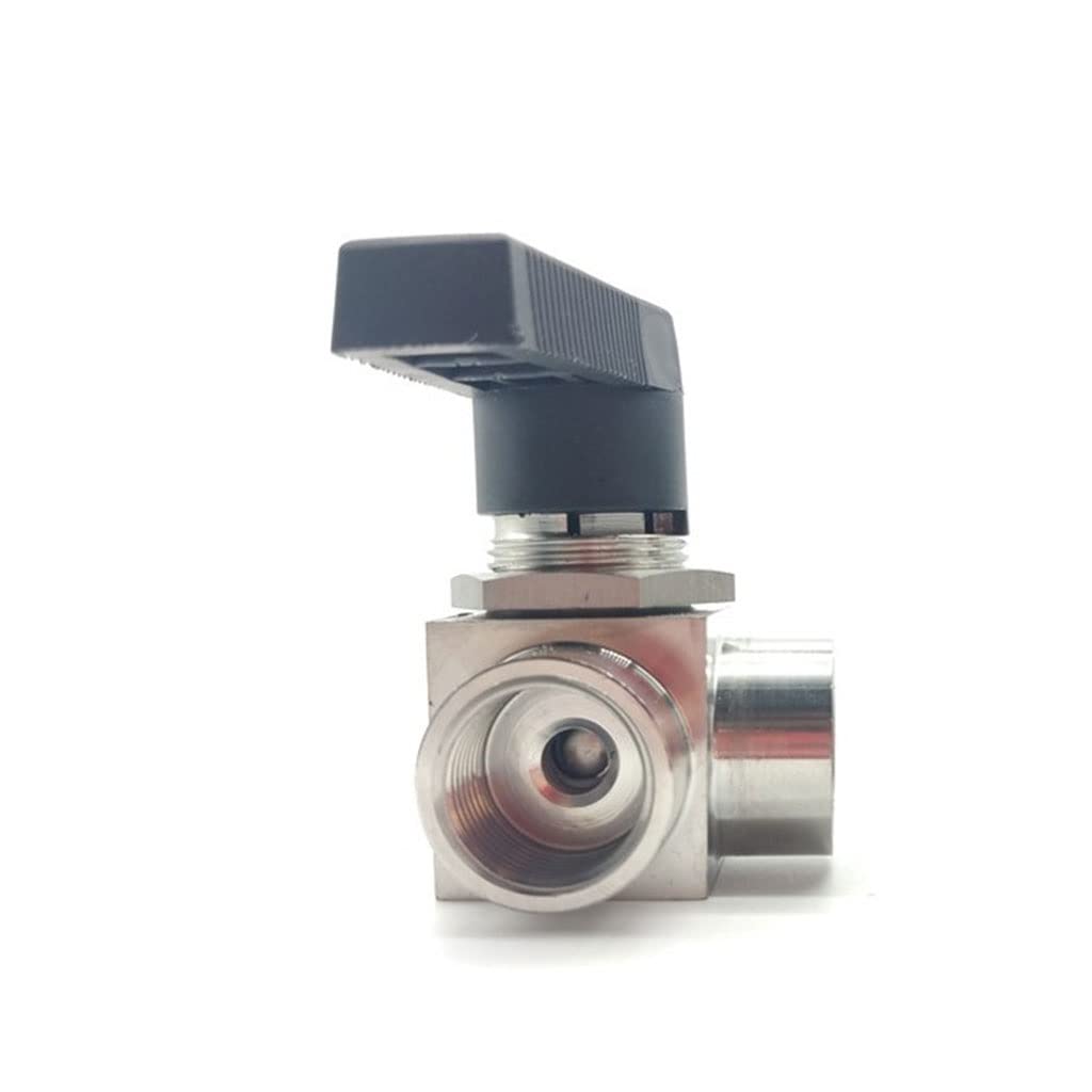 YMDBOZKAL Ball Valve, 304 Steel Three-Way Ball Female High Pressure, Temperature, Multiple Sizes(1/4")