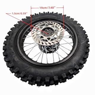 CLEO 90/100-16 Rear Wheel Rim Tire Assembly for 125cc 150cc Dirt Bike taotao TTR SSR CRF Apollo 15mm axle includes 190mm brake disc and 41T sprocket