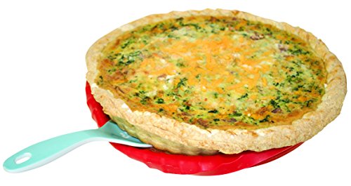 Doughez 10-Inch Round Non-Stick Silicone Glass Bottom Pie Pan, Oven Safe Up To 450° F, Dishwasher Safe, Bpa Free #TOP3