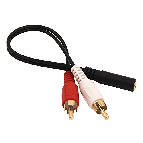 Vce 3.5Mm Female To 2 Rca Male Stereo Audio Y Cable 2-Pack, Gold Plated Adapter Compatible For Tv,Smartphones, Mp3, Tablets, Speakers,Home Theater (8 Inch) #TOP4