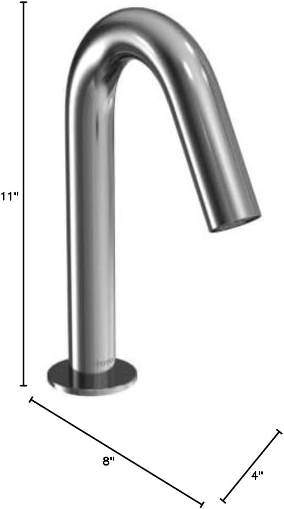 TOTO Helix ECOPOWER 0.5 GPM Touchless Bathroom Faucet with Thermostatic Mixing Valve, 10 Second On-Demand Flow, Polished Chrome - T26S51ET#CP