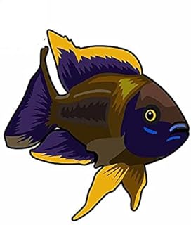 13cm x 11cm para peces marrones nadando realistamente pegatinas de coche tabla de surf calcomanía impermeable refrigerador coche