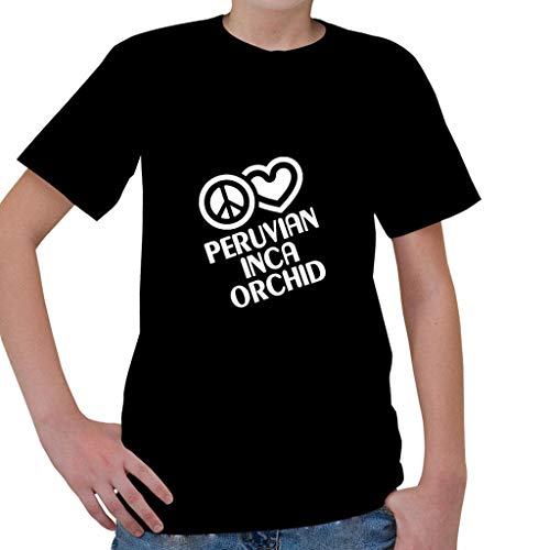 Custom Brother - Peace Love Peruvian INCA Orchid Dog Dogs Kid's Short Sleeve T Shirt Black