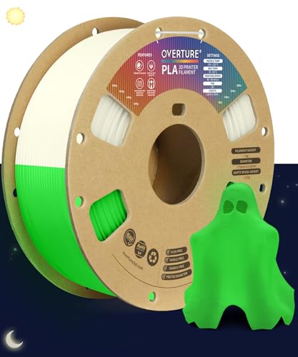 OVERTURE PLA 1.75mm 3D Drucker Filament, 1kg Pappspule (2.2lbs), Maßgenauigkeit +/-0.02mm, Passen...