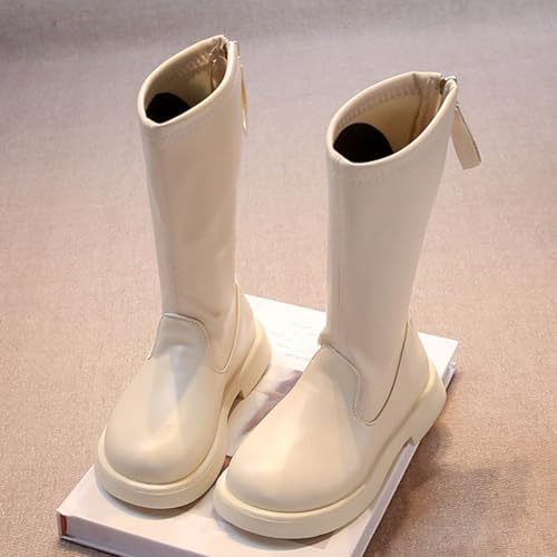 Girls Knee High Boots PU Leather Back Zipper Tall Riding Boot Warm Winter Fashion Snow Boots Low Heels Dress Shoes4