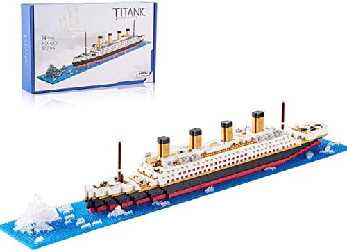 YUJNS Architecture Titanic Model Building Set Micro Blocks Ship Modle Kit, Mini DIY Bricks Toys Gifts for Kids Teens and Adult (1872 Pieces)