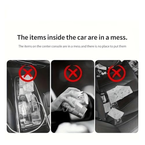Basurero para coche multifuncional con tapa botón negro colgante 6