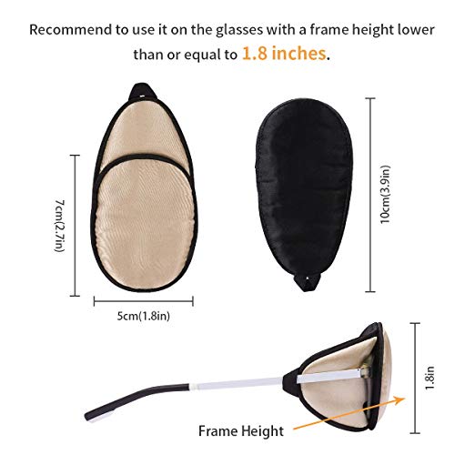 Image of eZAKKA Eye Patches for Adults, Eye Patch for Glasses Silk Patch for Lazy Eye Amblyopia Strabismus and After Surgery (Brown+Black)