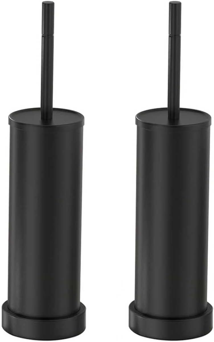 Toilet Brush and Holder Set: 304 Stainless Steel (Black 2 Pack)