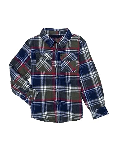 Image of Silver Jeans Co. Boys' Plaid Jacket with Sherpa Lining