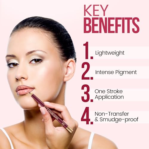 Image of Colors Queen Matte Lip Liner Pencil | Non Transfer Formula For Professional Makeup | Lip Liner Pencil Waterproof (Combo - 02) (Pack of 2)