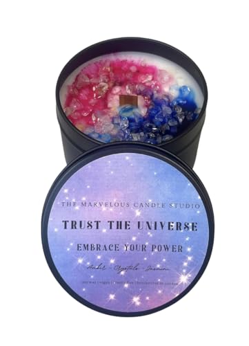 Trust The Universe Candle | Manifestation Gift | Law of Attraction | Spiritual Self Care | Magic Soy Candle | Chakra Energy | Let Go & Align | Small 4oz Natural Candle