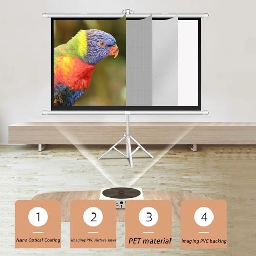Pantalla de proyector portátil con tripie, 60 pulg miniatura 6
