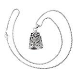 SHINEOFI Llavero Campana Decorativa Búho Vintage de Acero Inoxidable, Timbre para Motocicleta y Bicicleta, Colgante Símbolo de Buena Suerte Adecuado para Regalos Moteros y Accesorios