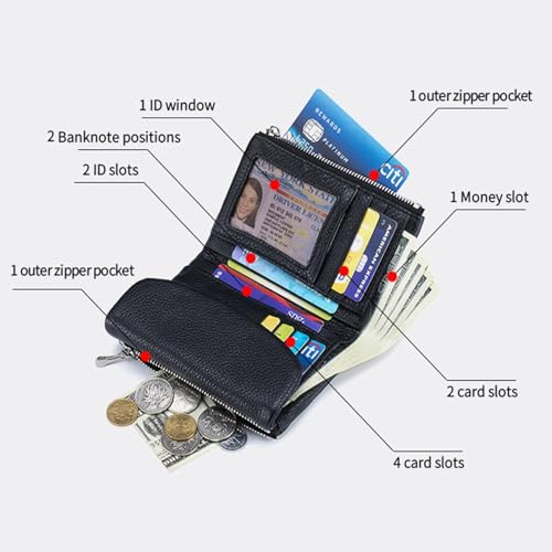 Joyfullygo Wallet, Unisex Pebble Leather Wallet, 2025 New Genuine Leather Coin Purse with Credit Card Holder, 5.3In Short Coin Holder & Cash Slots, Small Wallets for Men & Women (#13)3