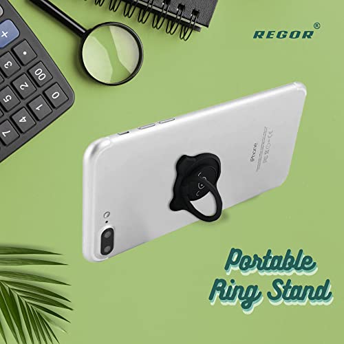 Image of Regor Finger Grip Holder | Cell Phone Stand for Hand & Back | Selfie & iPhone for Android Phone Desk - Pig Pink