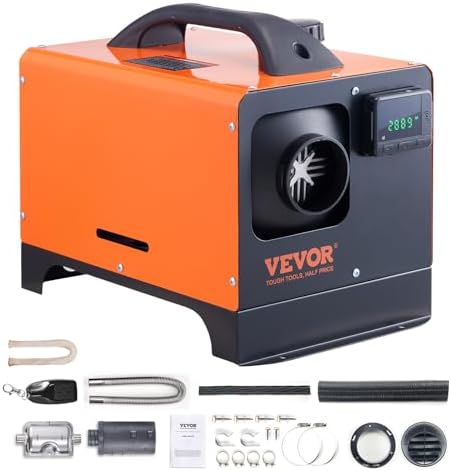 VEVOR Diesel Air Heater, 12V 5KW All-on-one Diesel Heater with Remote Control and LCD Display, 5L Fuel Tank Portable Diesel Parking Heater, Rapid Heating for RV Trailer Camper Van Boat And Indoors