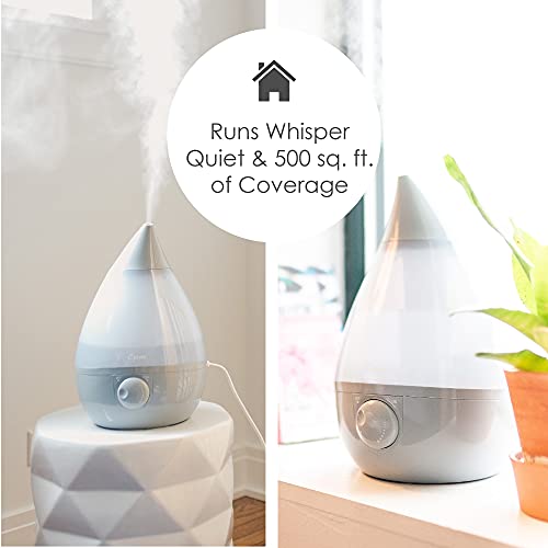 Image of Crane Ultrasonic Cool Mist Humidifier for Bedroom, Baby Nursery, Kids Room, Plants, or Office, Large 1 Gallon Tank, Filter Optional, Grey