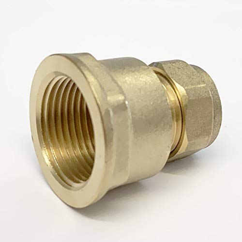 15mm x 3/4" Female Iron Straight Compression WRAS Approved Heavy Pattern Embrass