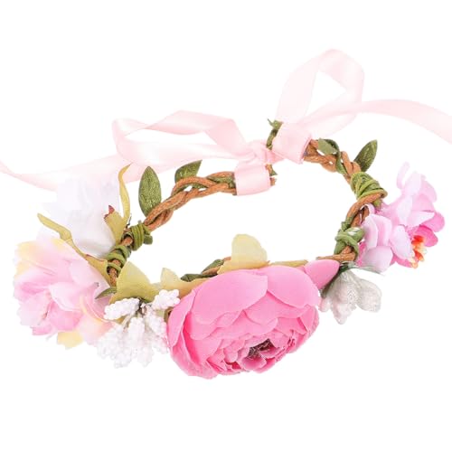 DIKACA Collar para Perros y Gatos Flores Decorativas Talla M Color Rosa Collar Portátil para Cachorros y Gatitos para Fiestas y Eventos al Aire Libre