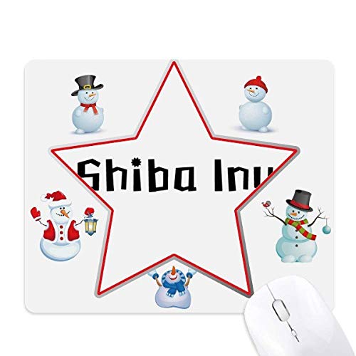 Tapis de souris Shiba Inu bonhomme de neige, idée cadeau Noël