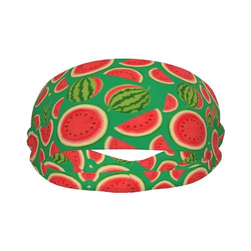 Boys Girls Cool Sports Sweat Band Head Decor for Running Athletic Spa, Long Multipurpose Summer Watermelon Art Head Ribbon Headdress2