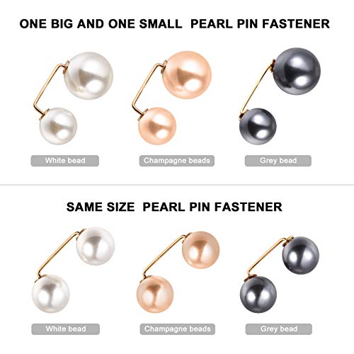 Broche de pérolas sintéticas ExCEART 6 peças com broche de pérola sintética, suéter feminino, botões