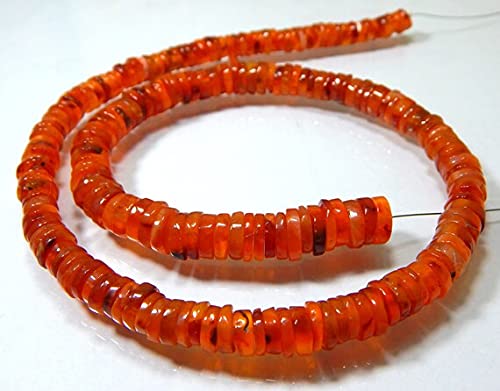 Carnelian perles pneu lisses 6x7mm pour création bijoux fait main