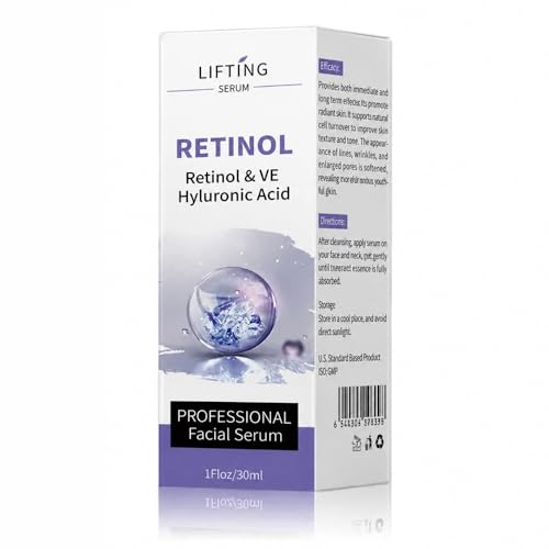 Serum Facial con Retinol 2.5% + Vitamina E + Ácido Hialurónico | Antiarrugas, Antimanchas y Reafirmante | Piel Luminosa y Renovada | Uso Nocturno | 30 ml | Cosmética Facial Unisex