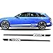 YKANZS Adesivo per Porta Laterale Auto Gonna Lunga a Righe Decalcomanie in Vinile, per Audi A3 8P 8V A4 B6 B8 B7 A6 C5 C6 C7 Q5 Q7 Accessori 2 Pezzi