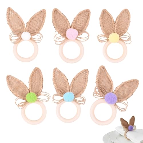 Servilleteros de primavera | Hebillas de servilletas bohemias para fiestas, servilleteros de cena con orejas de conejo, para animadores en el hogar, planificadores de eventos, hospitalidad, negocios