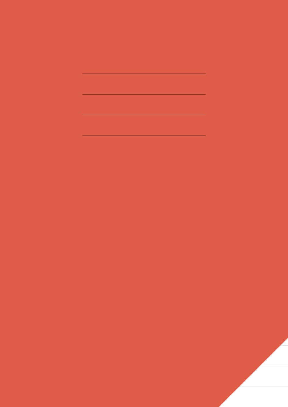 15mm Ruled Exercise Book A4: Lined Paper Notebook for Study / School | 100 Pages | Red Cover