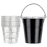 Pellet Smoker Grill Drip Grease Bucket with 20-Pack Disposable Foil Bucket Liners for Traeger, Oklahoma Joe's, Pit-Boss, Camp Chef, Z Grill and More Pellet Grills Grease Bucket & Drip Bucket Liner