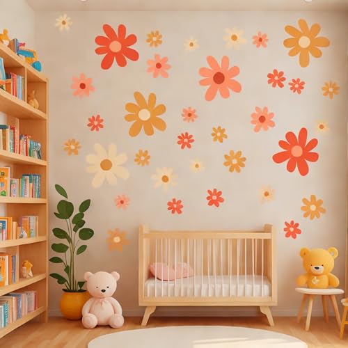 12 piezas grandes de vinilos decorativos florales para pared miniatura 3