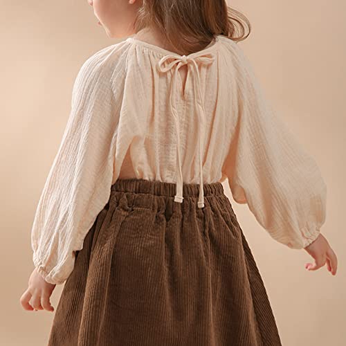 Camiseta infantil infantil bebê meninas primavera verão algodão sólido manga longa roupas camisa lev