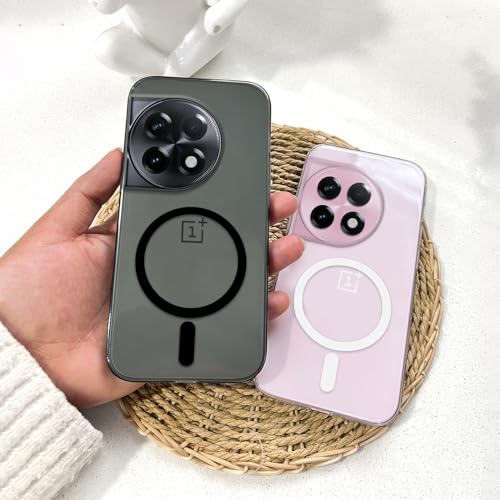 Image of COLORflow Back Cover Compatible with OnePlus 11R 5G | Black Crystal Clear | MAG-Safe | Slim Soft Touch Case with Anti-Slip Grip & Camera Protection