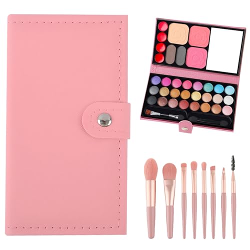 AYNKH Sets de Maquillaje para Niñas, Juguetes de Maquillaje Infantil de 33 Colores, Cosméticos Infantiles Lavables No Tóxicos con 8 Pinceles, Navidad Cumpleaños Día