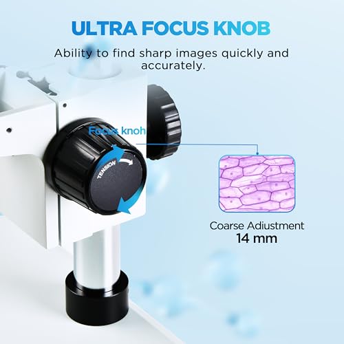 Image of ESSLNB Binocular Stereo Microscope with LED Light, 3.5X-50X Magnification, WF10X Eyepieces, 0.7X-5.0X Zoom Objective, 0.5X Additional Objectives - Ideal for Observation in Education, Professional Use