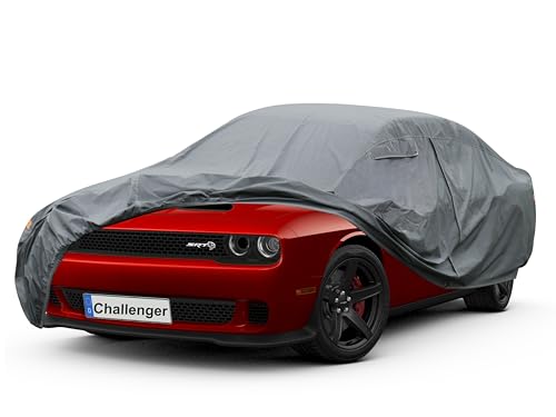 Image of GUNHYI Premium Car Cover Custom Fit Dodge Challenger Hellcat (2008-2026), 16 Layers Heavy Duty Car Cover Waterproof All Weather with Zipper Door for Sun Rain Snow Dust Uv Protection