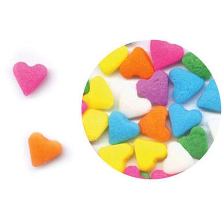 Image of Aromatic Cake Decorating Sprinkle Heart Shape /Cake Garnishing Sprinkle-Multicolour-200gms