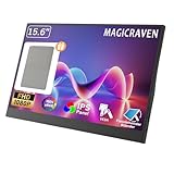 MAGICRAVEN Portable Monitor mit 2 Ständer, 15,6 Zoll Tragbarer Monitor 1920x1080 FHD Laptop Bildschirm Erweiterung IPS Screen, Mobiler Bildschirm für Laptop/PC/Mac,Plug und Play