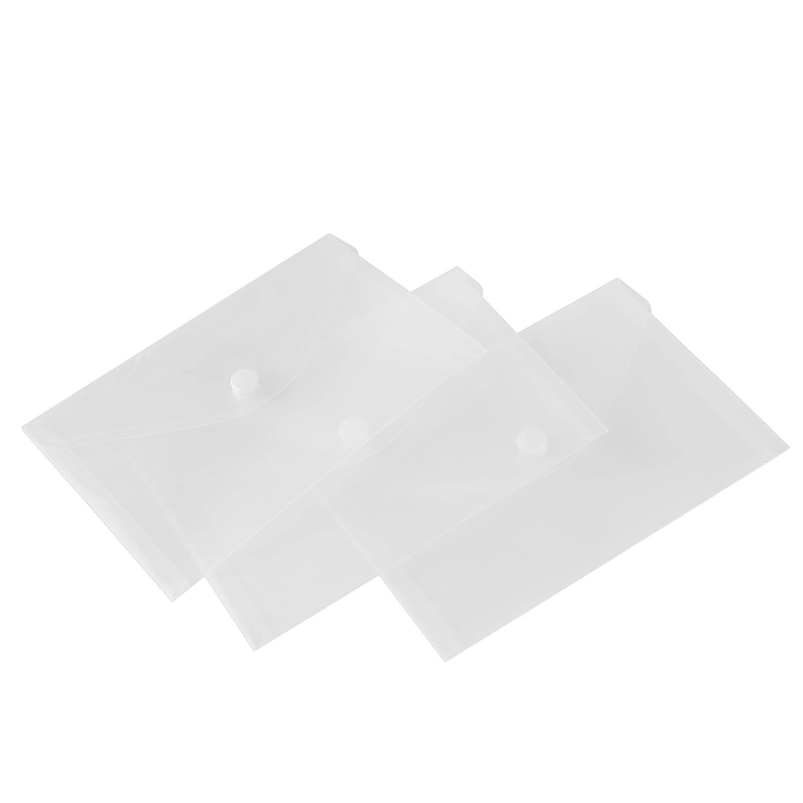 50 Stück Sichttaschen A6 Quer Transparent Natur, PVC A6 Dokumententasche mit Klappe und Klettverschluss für Akten, Karten, Rechnungen