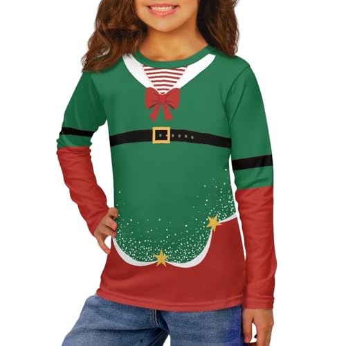 Christmas Long Sleeve Shirts for Girls Graphic Vintage Pullover Tops Fall Winter Clothes for Back to School 3-16Y3