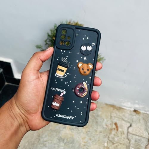 Image of Pikkme Back Cover for Samsung Galaxy A51 | 3D Cartoon Silicone Case Cute & Fun Full Protective Bumper Cover (Black)