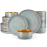 Design Moderne: le style minimaliste de chaque ensemble de services est rehaussé par une finition glaçure qui dégage un attrait esthétique pur. Le design saisissant des bords surélevés ajoute de la texture et de la profondeur aux pièces, ce qui en fait un point fort accrocheur sur votre table à manger.