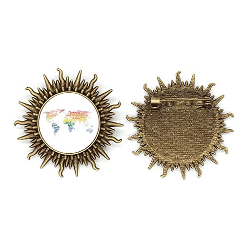 Broche LGBT arc-en-ciel en métal soleil mot-nuage carte