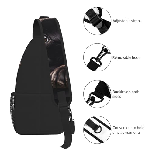 Bolso Bandolera Negra Labrador para Senderismo y Viaje miniatura 7