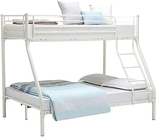 Dormitorio doble armazón de la cama litera marco de metal,White