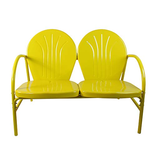 Northlight Outdoor Retro Tulip Loveseat, 47\", Yellow