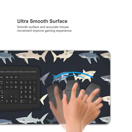 Tapis de souris de jeu grand format avec bords cousus durables